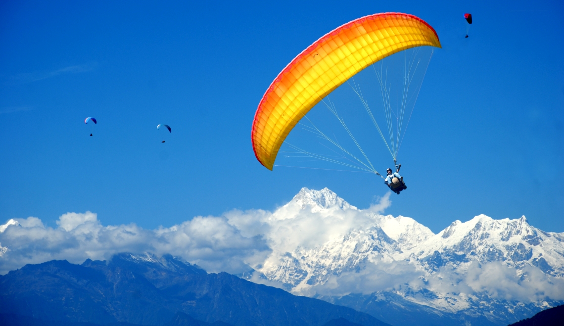 Paragliding Flight with Mountain View in Gangtok