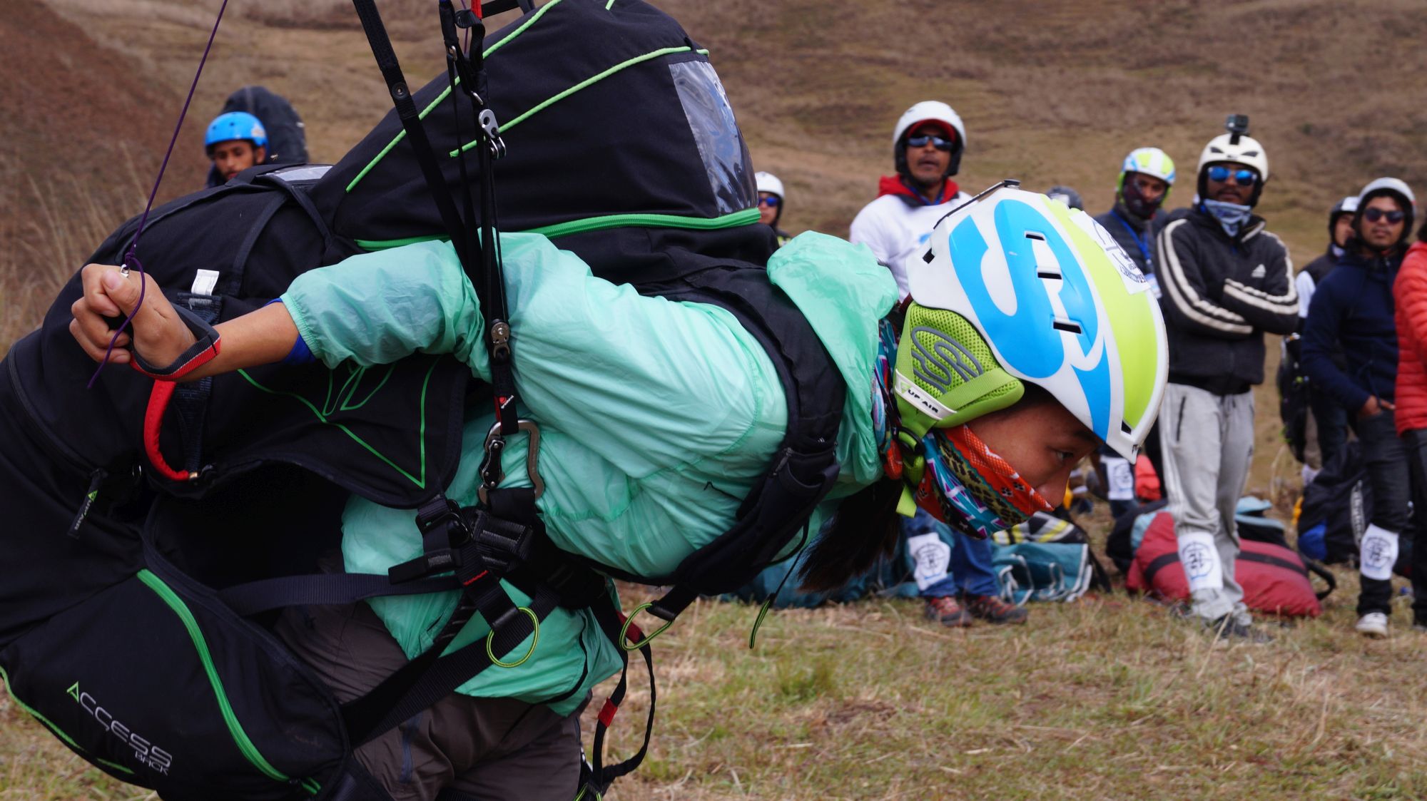 Sikkim female pilot Cheden Bhutia - taking off at Mechukha