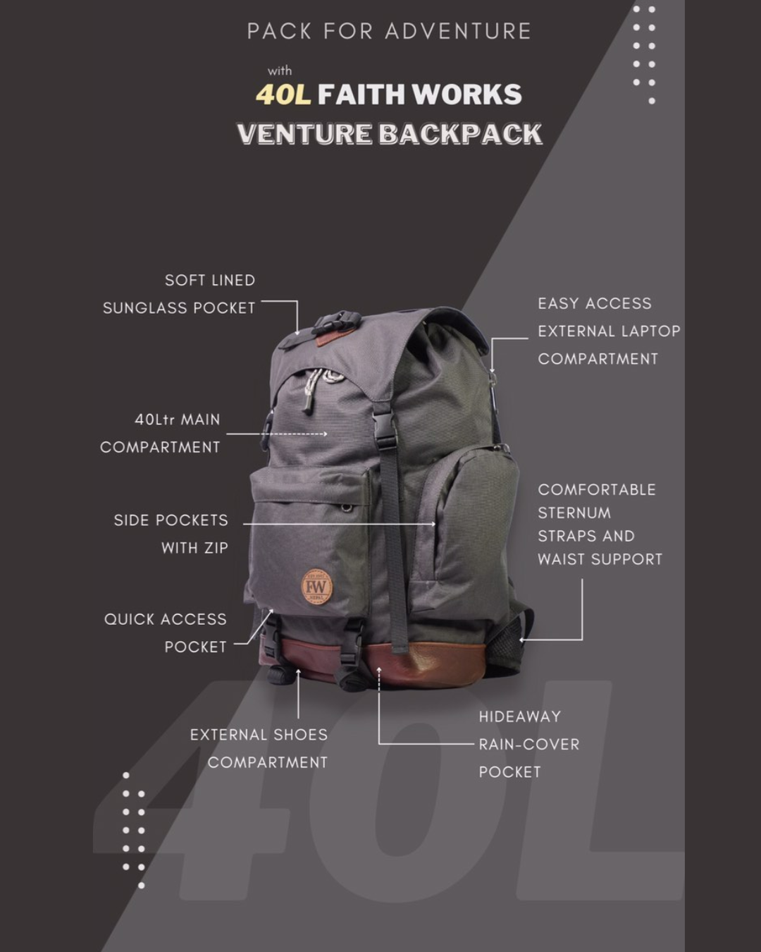 Faithworks Ventura 40L backpack